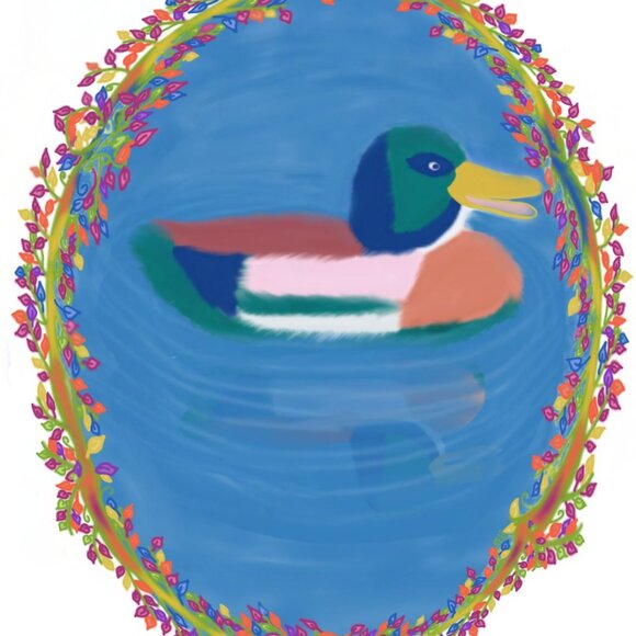 Cute Duck | Kids Art | Original Digital Illustration | Modern Wall Art Decor - Picture 4 of 4